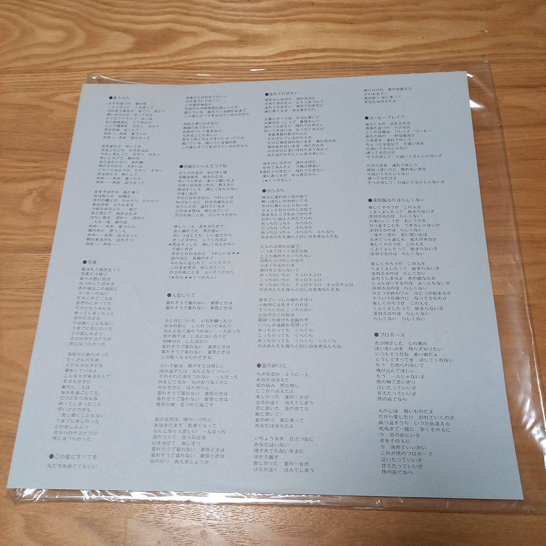 田山雅充　アナログLPレコード　春うらら　風裸風裸　未試聴盤