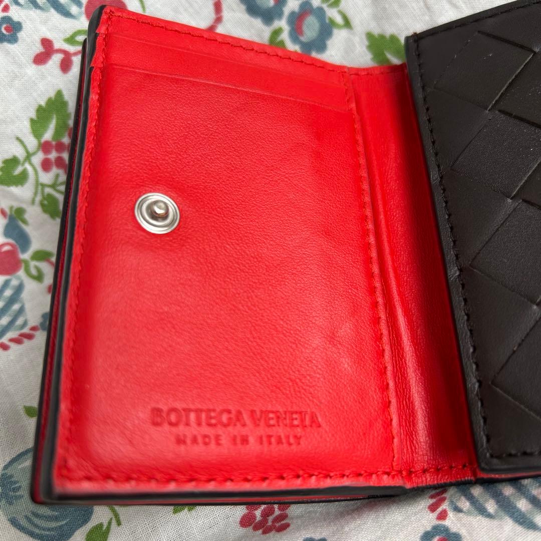 Bottega Veneta黒 レザー 三つ折り財布