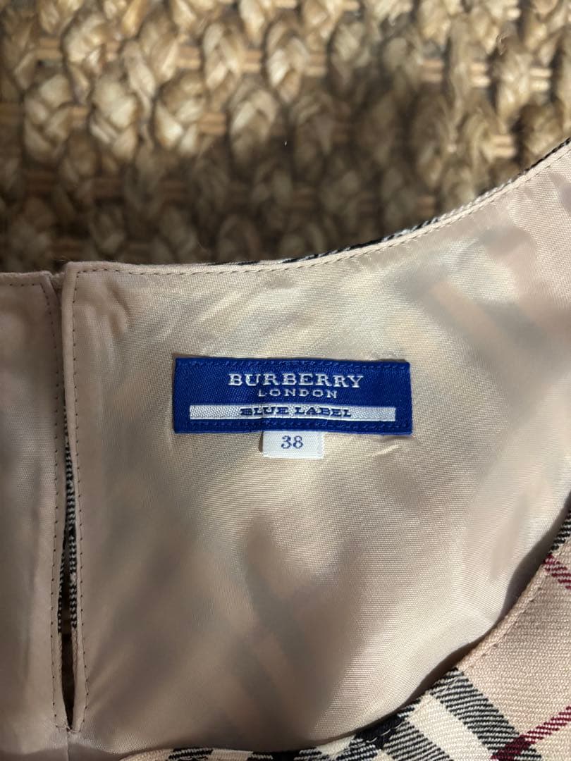BURBERRY チェック柄 ノースリーブワンピース 38