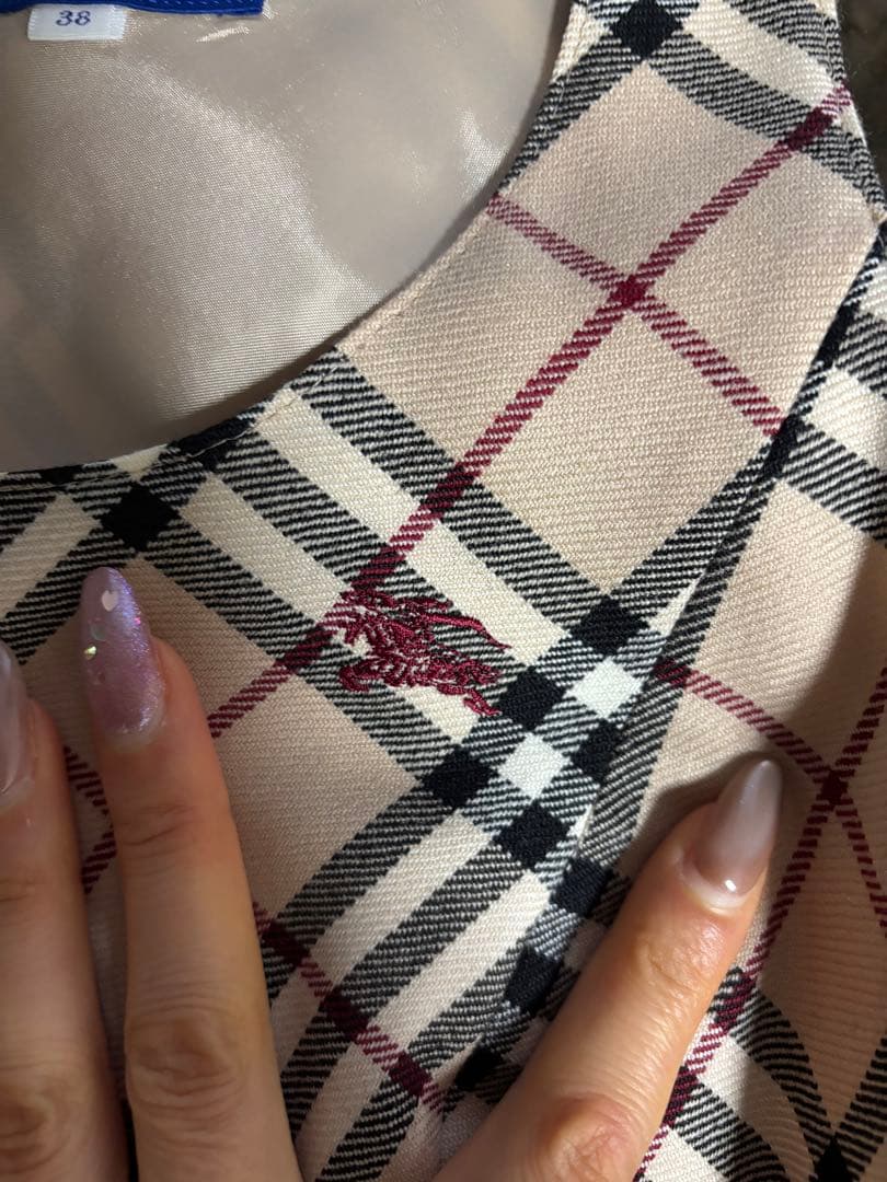 BURBERRY チェック柄 ノースリーブワンピース 38
