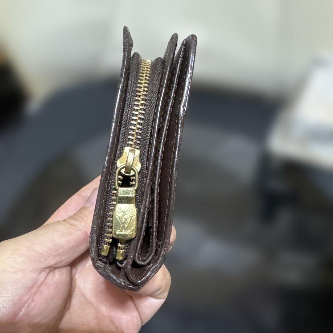 ⑧☆優良品☆ダミエ ♪コンパクトジップ 折り財布