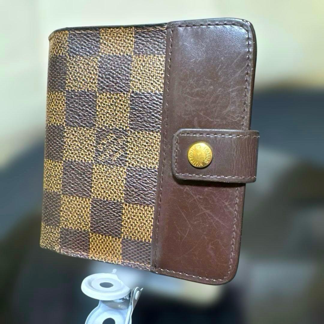 ⑧☆優良品☆ダミエ ♪コンパクトジップ 折り財布