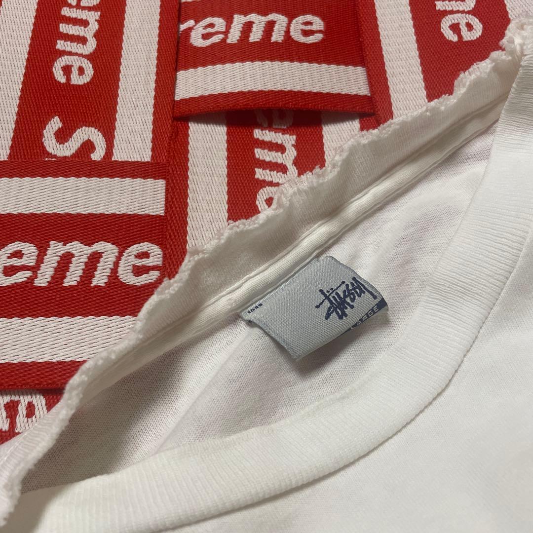 L Old Stussy モノグラム N°4 Tシャツ ホワイト