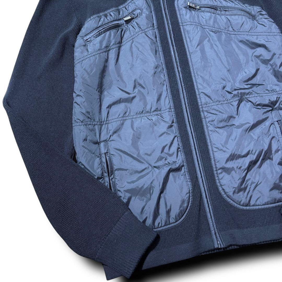 ゼニア ZEGNA ニット ハイブリッドダウン 中綿 ジップ ジャケット XL