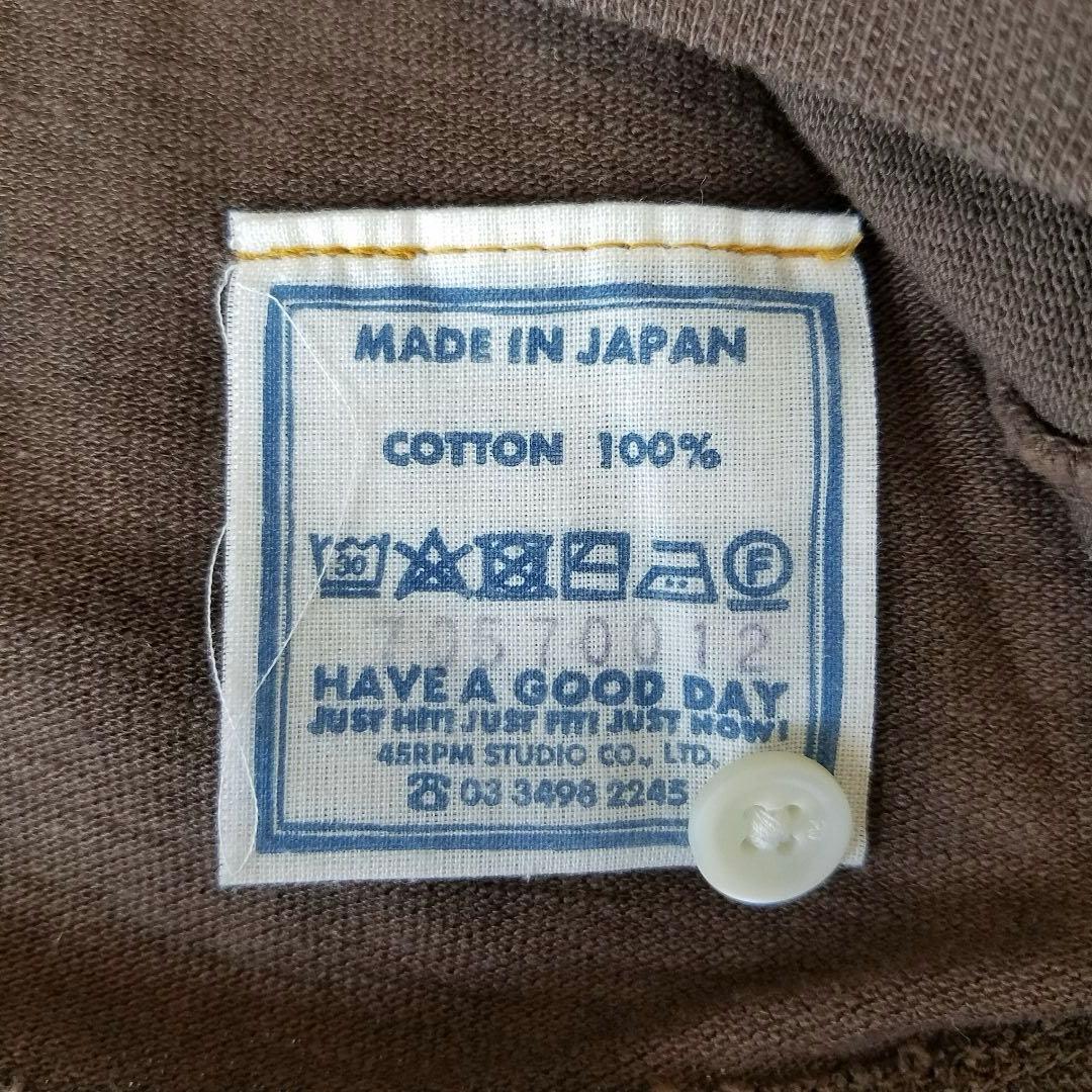 極美品✨45rpm ジンバカノコの33色馬ポロ ノースリーブポロシャツ ブラウン