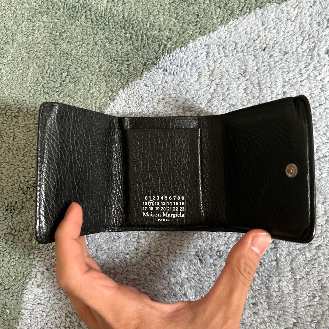 Maison Margiela ブラックレザー三つ折り財布