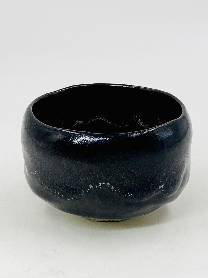 【佐々木昭楽】まくくすり　黒楽茶碗　桐共箱 共布栞　底部在銘　茶道具