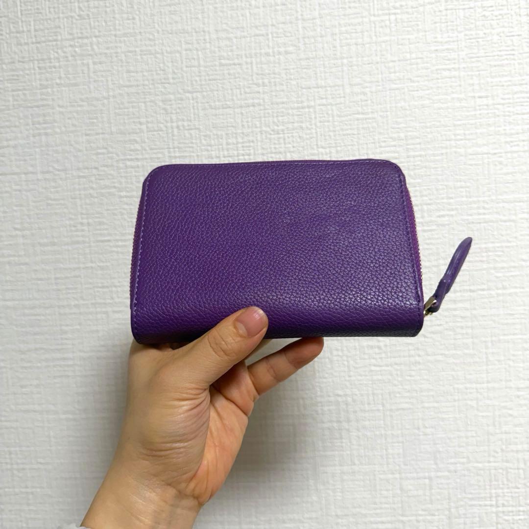 新品未使用 アナスイ 二つ折り財布 パープル 花柄内装