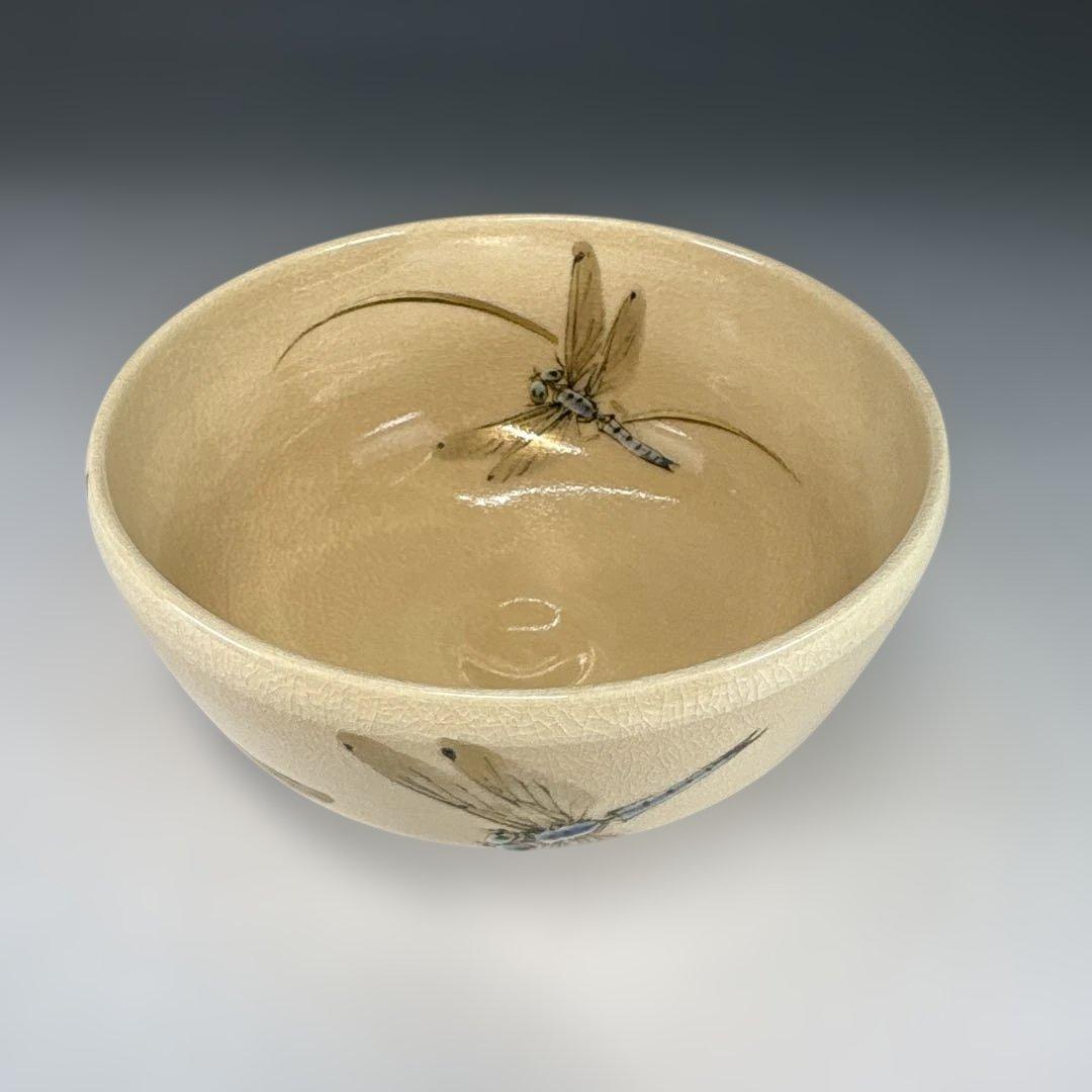 【茶道具】山川敦司造　蜻蛉絵茶碗（共箱）★送料込★