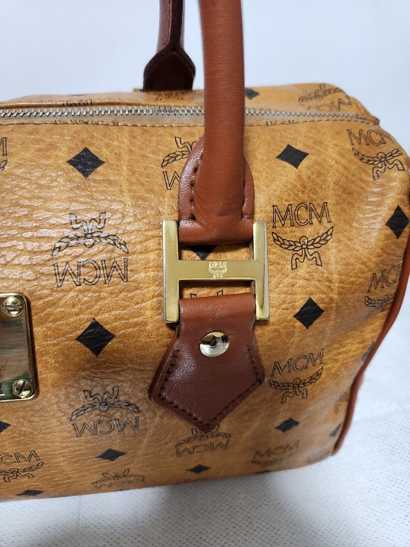 【極美品】MCM エムシーエム レザー ハンドバッグ ボストンバッグ ヴィセト