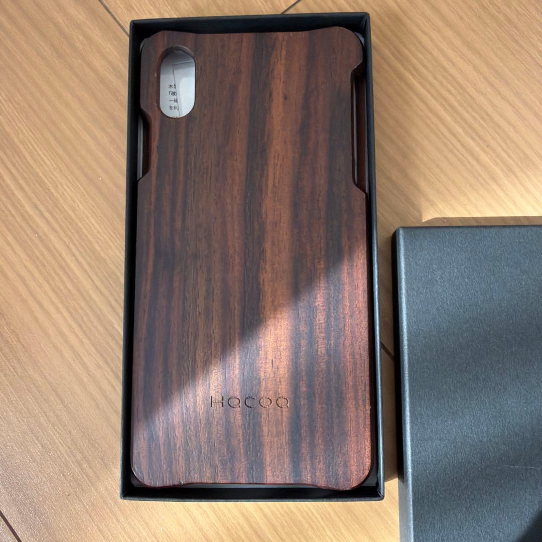 HACOA 木製 iPhoneXS Max ケース ダークウッド 本物!!