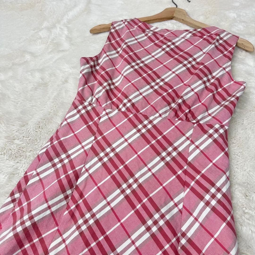 ✨美品✨バーバリーロンドンブルーレーベル 大人可愛い ピンクチェック ワンピース