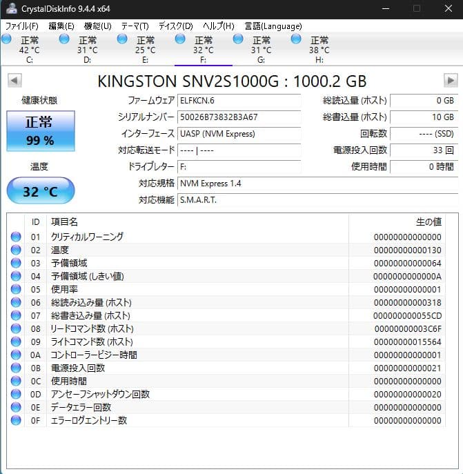 内蔵型SSD Kingston NV2 PCIe 4.0 NVMe SSD SNV2S 1TB