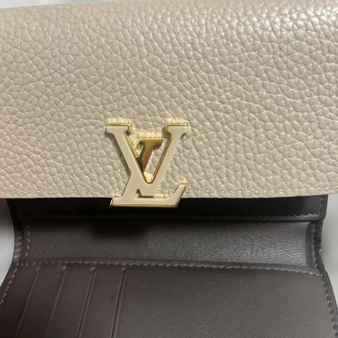 Louis Vuitton ルイヴィトン ベージュ 三つ折り財布
