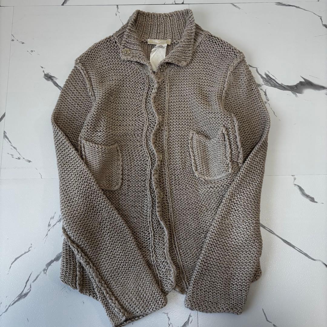 Max Mara ✨リネン　ニットカーディガン　ベージュ　スナップボタン　伸縮性
