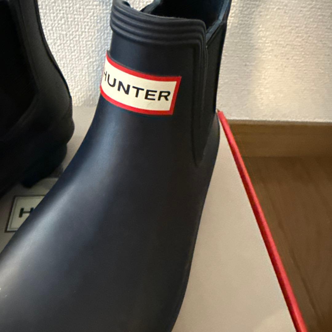 HUNTER ネイビーショートブーツ