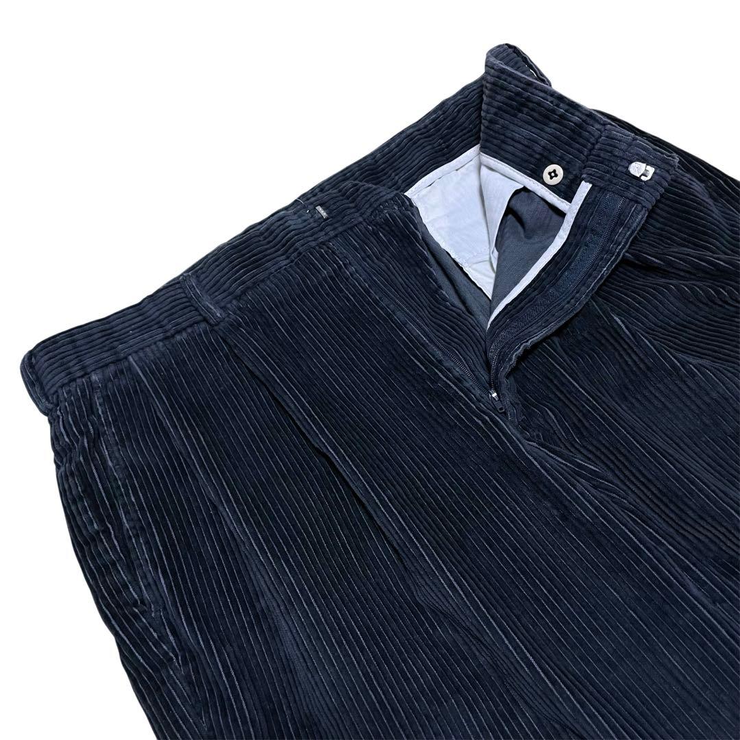 LANDS' END USA製 コーデュロイパンツ 2タック グレー 太畝