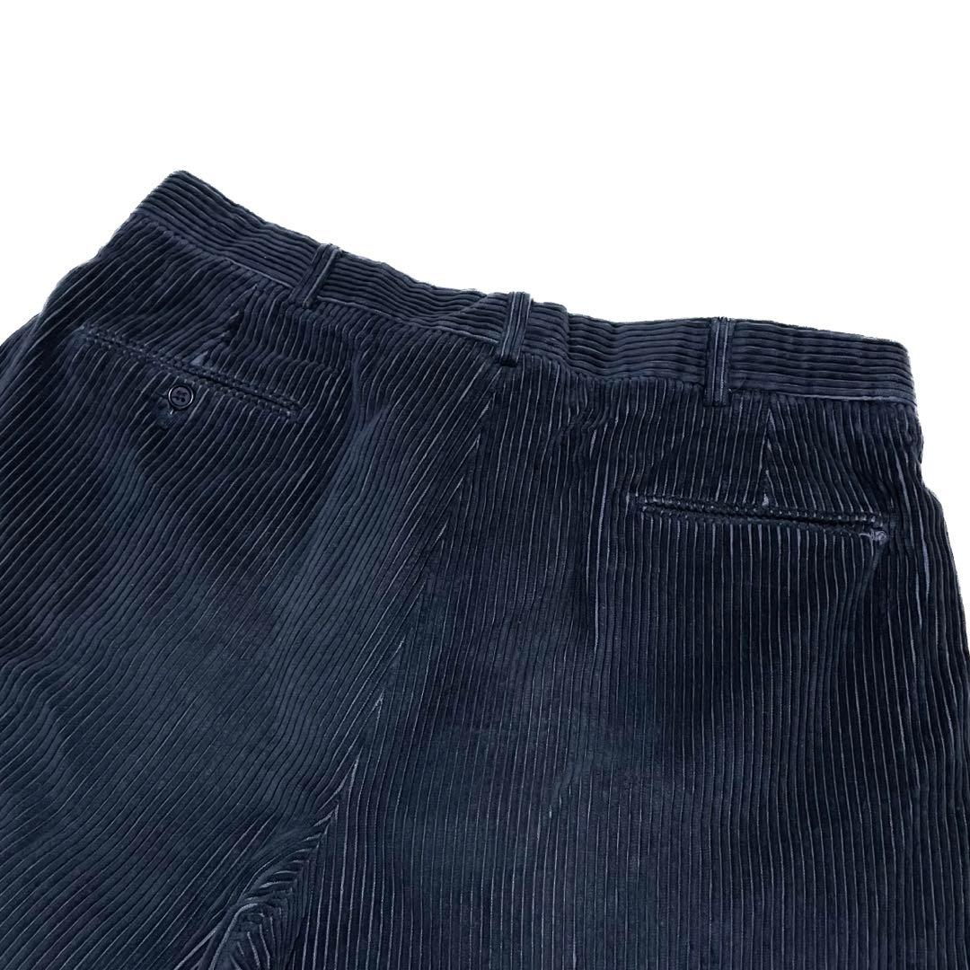LANDS' END USA製 コーデュロイパンツ 2タック グレー 太畝