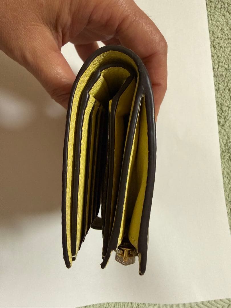 BONAVENTURA/２つ折り財布、グレージュ✖️イエロー
