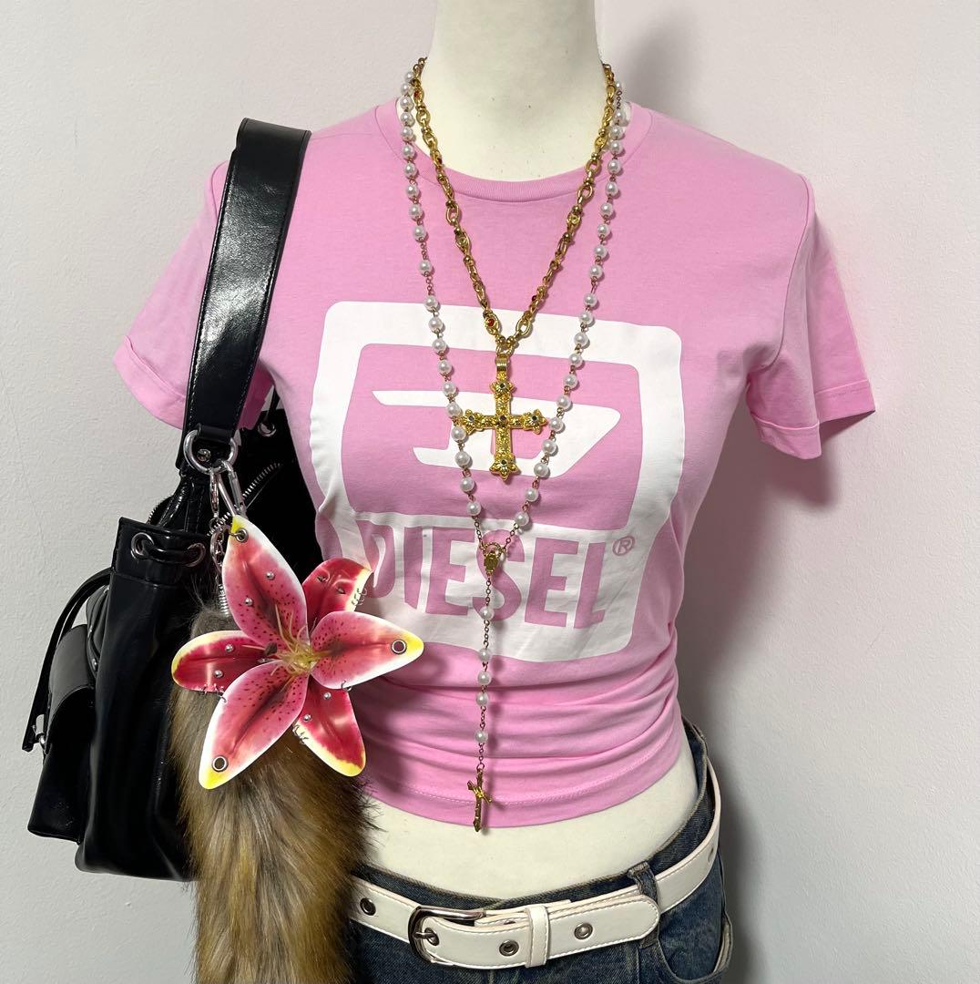DIESEL Tシャツ ピンク マクブリング　Y2K 平成 ギャル グランジ