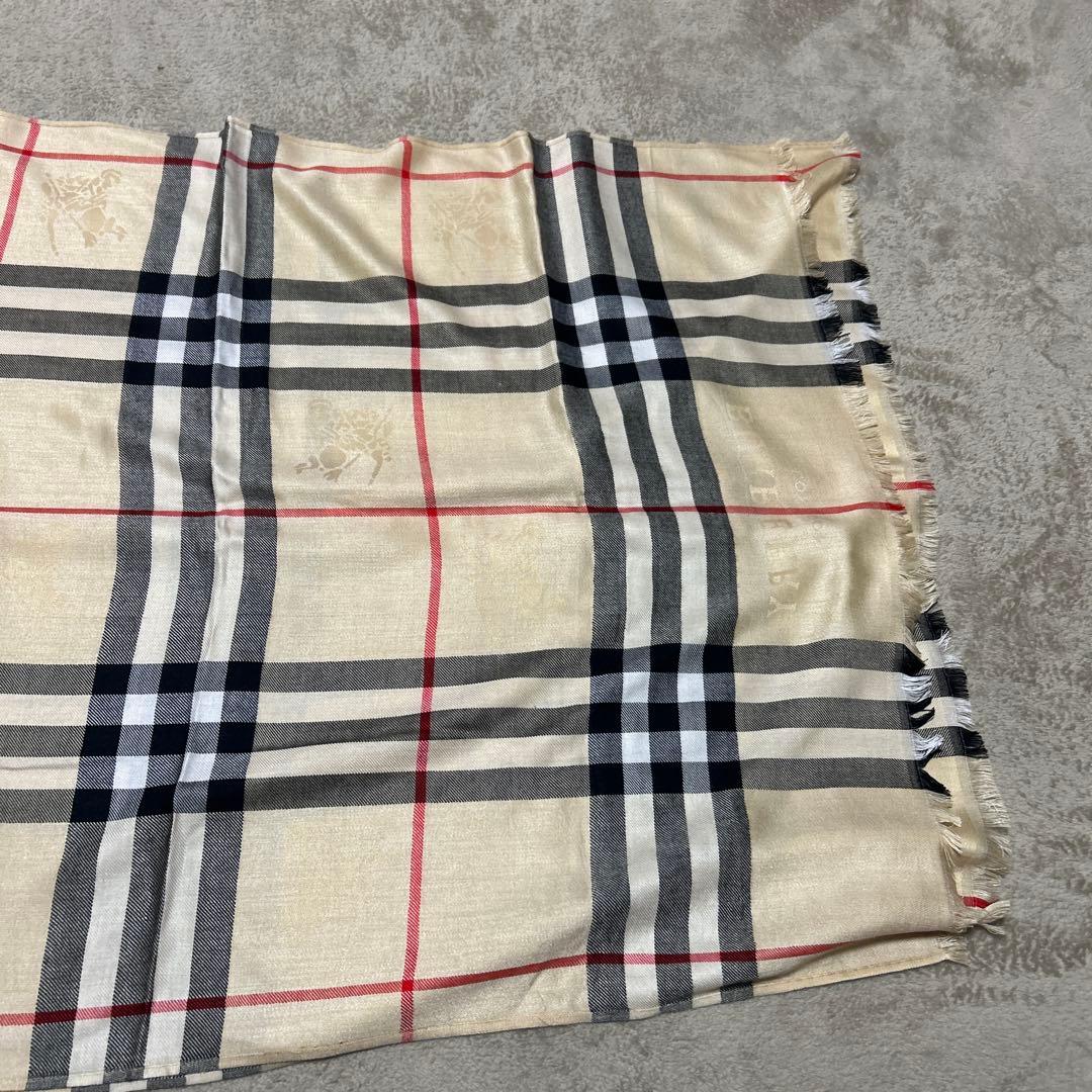 新品未使用 BURBERRY カシミヤ100 大判ストール シャドーホース