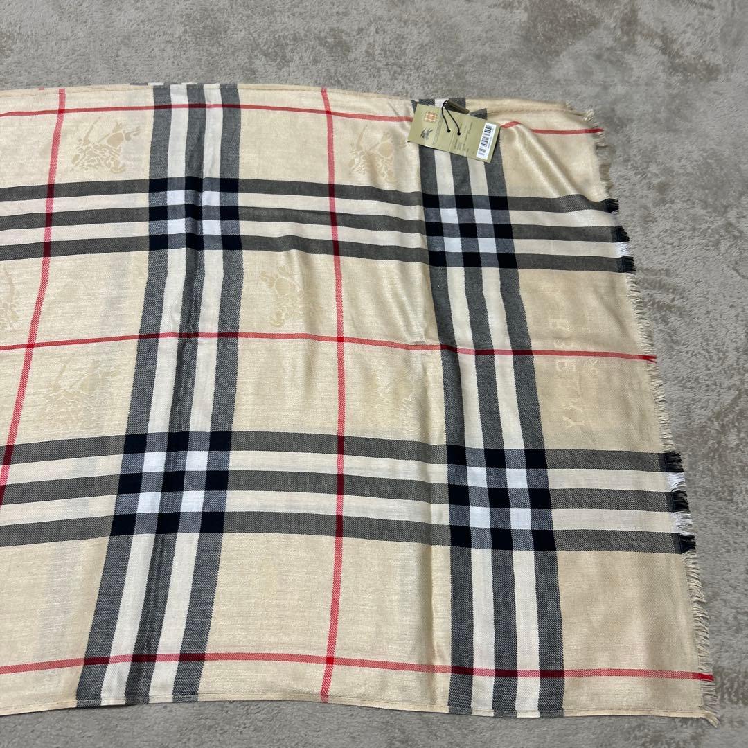 新品未使用 BURBERRY カシミヤ100 大判ストール シャドーホース