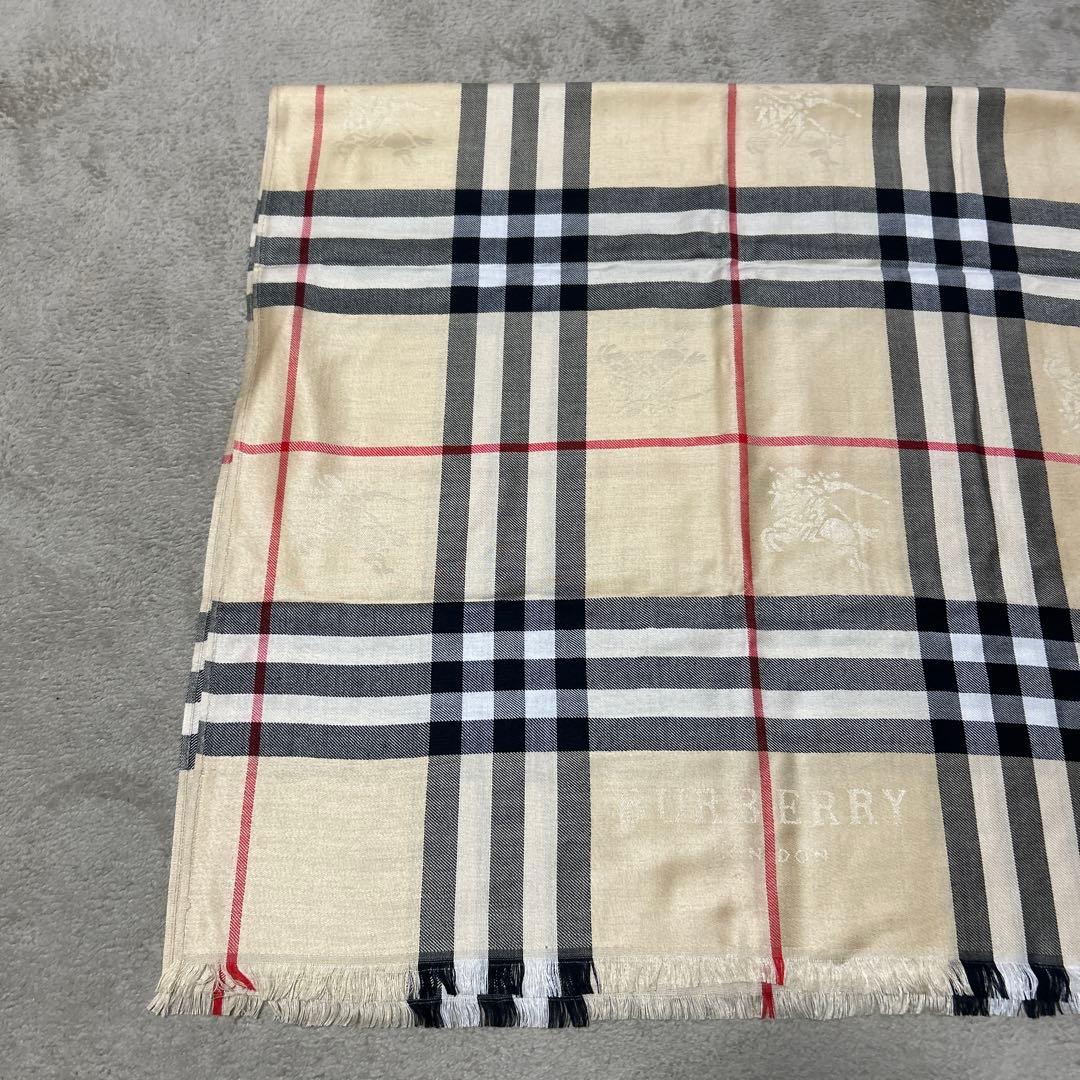 新品未使用 BURBERRY カシミヤ100 大判ストール シャドーホース