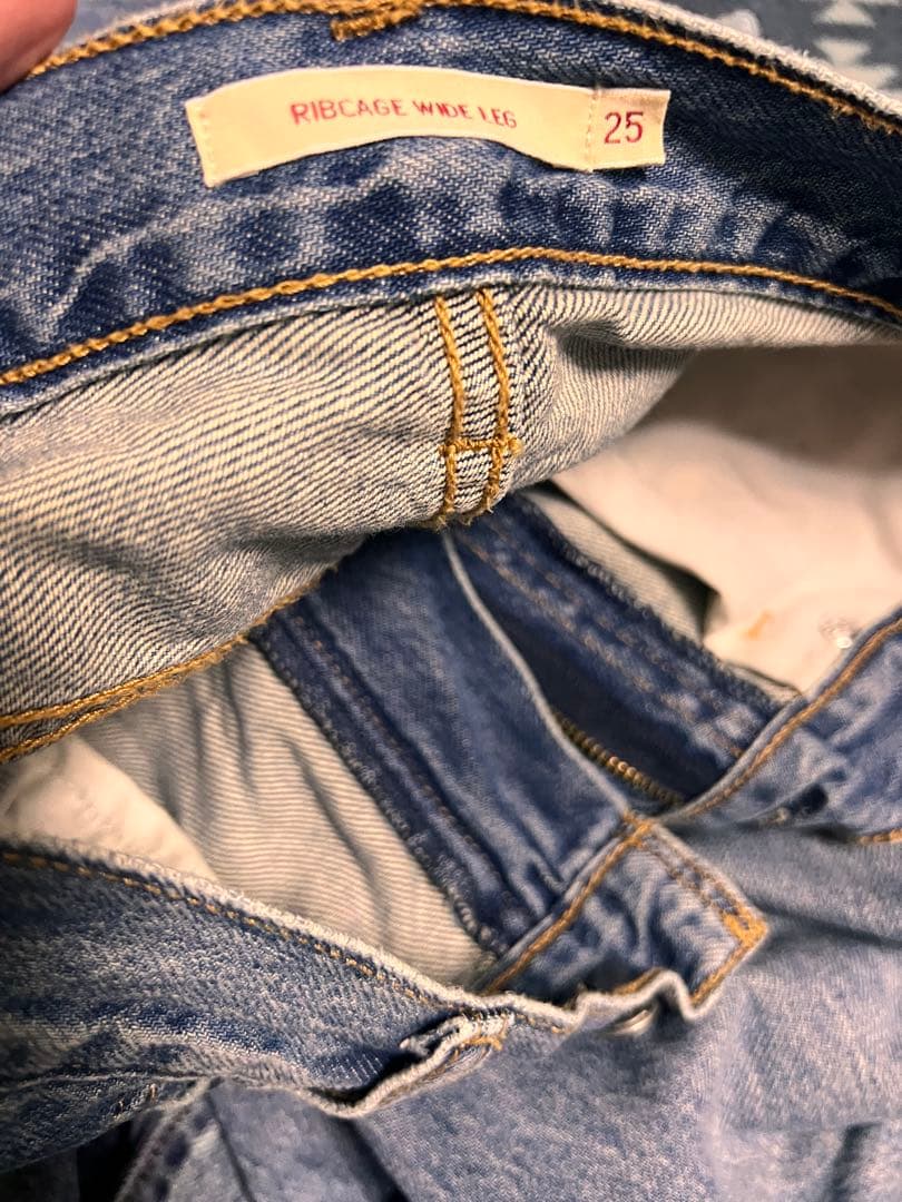 美品★Ungrid Levi's別注RIBCAGE ＷIDE LEG サイズ25