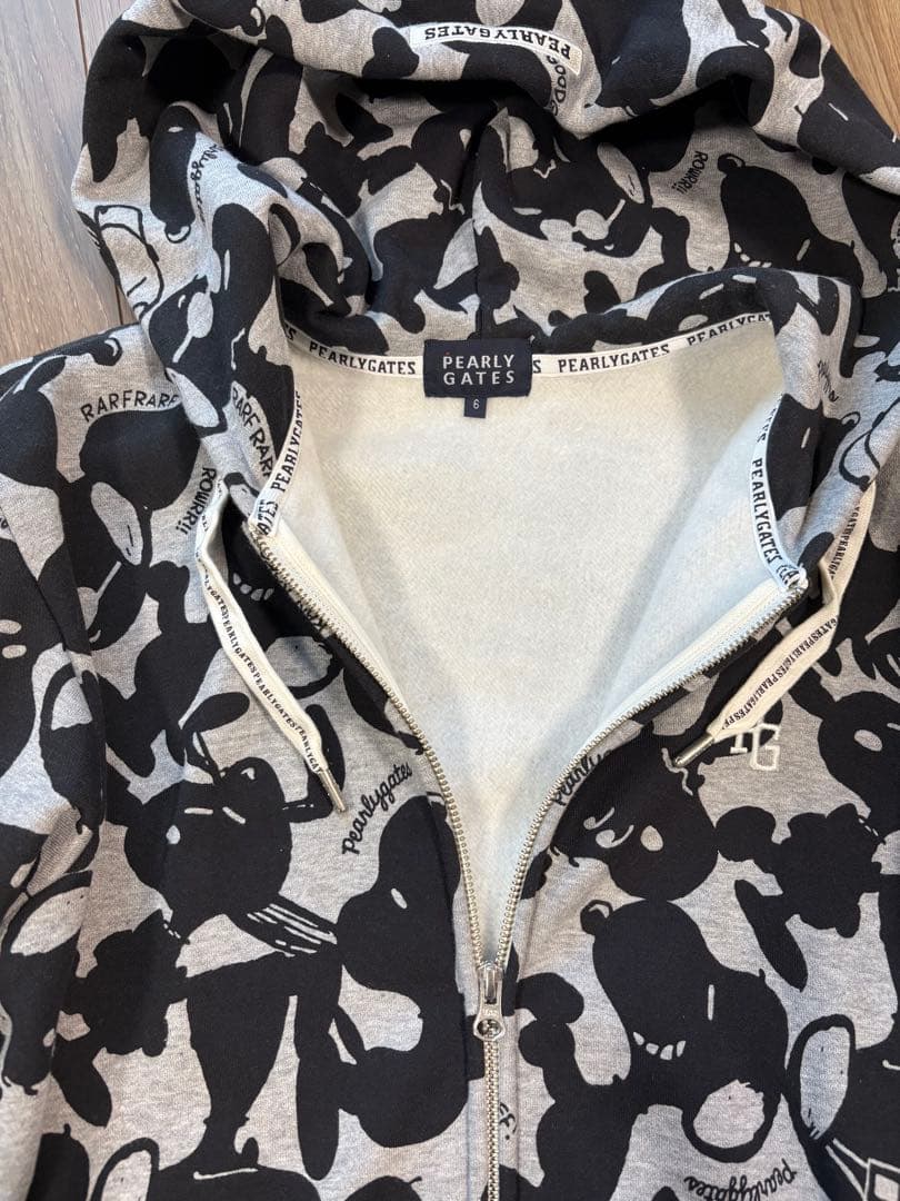 【美品】PEARLY GATES スヌーピー柄フーディ サイズ6
