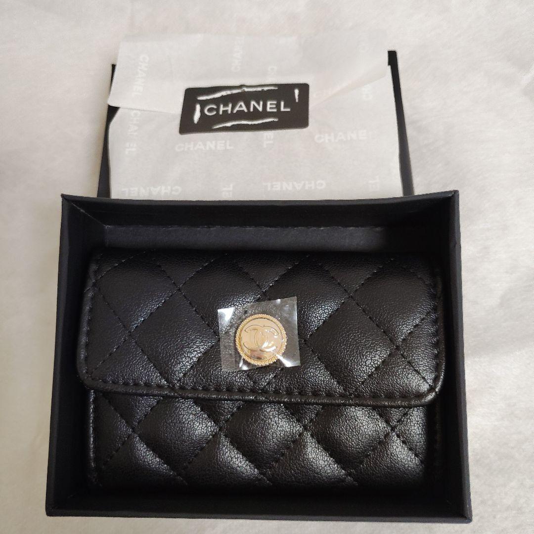 CHANEL ブラックレザー名刺入れ