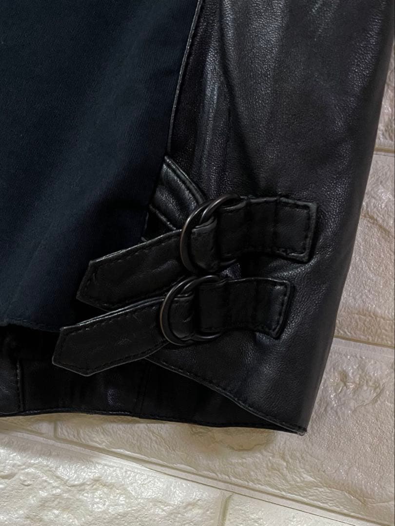 5351 POUR LES HOMMES 羊革 レザーベスト ジレ ブラック 3