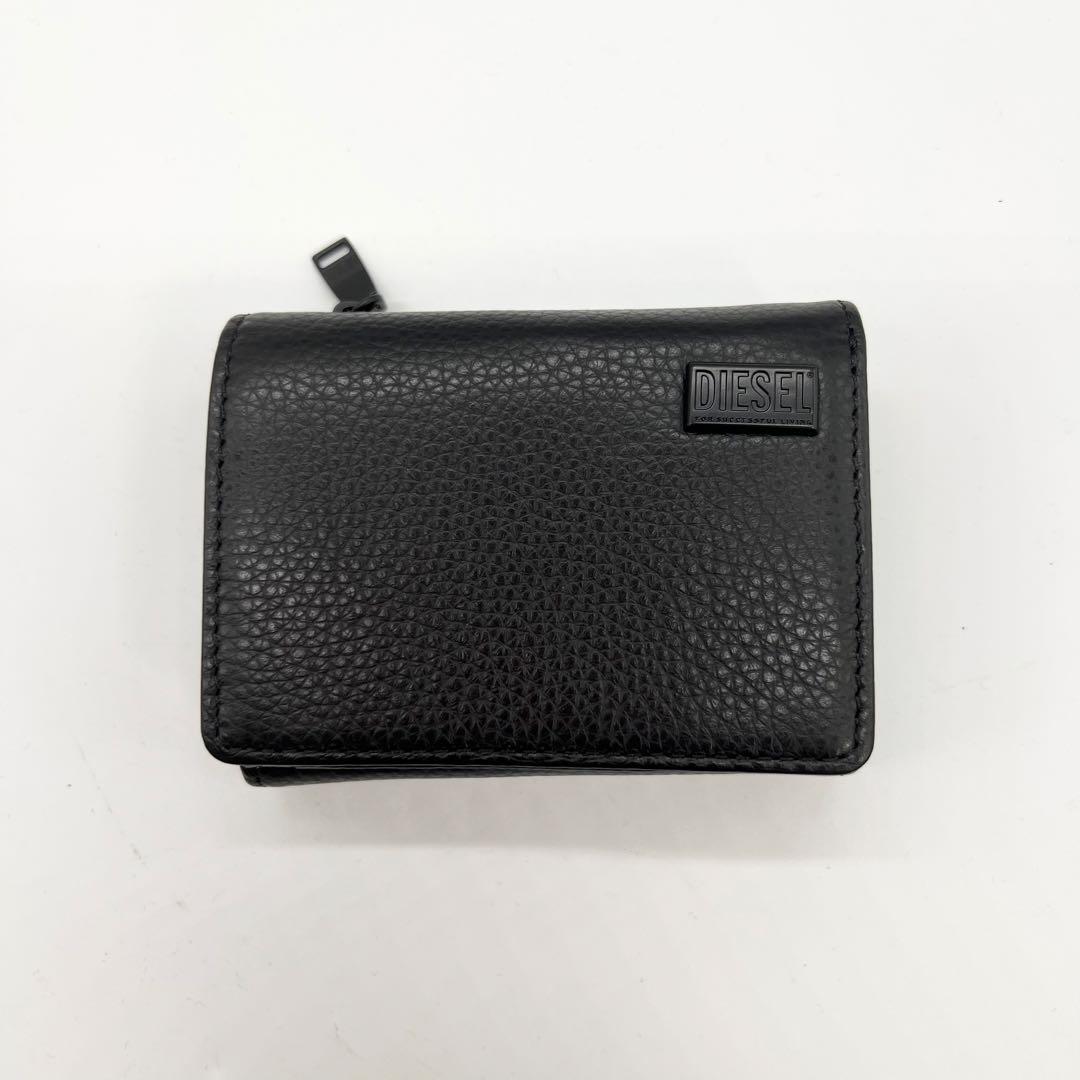 新品未使用✨DIESEL　三つ折り財布　ミニサイフ　レザー　ブラック　正規品