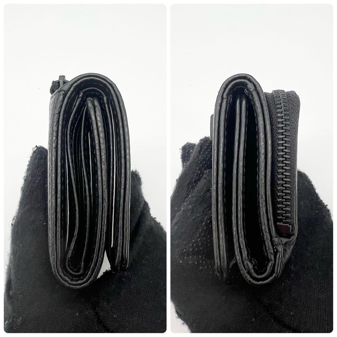 新品未使用✨DIESEL　三つ折り財布　ミニサイフ　レザー　ブラック　正規品