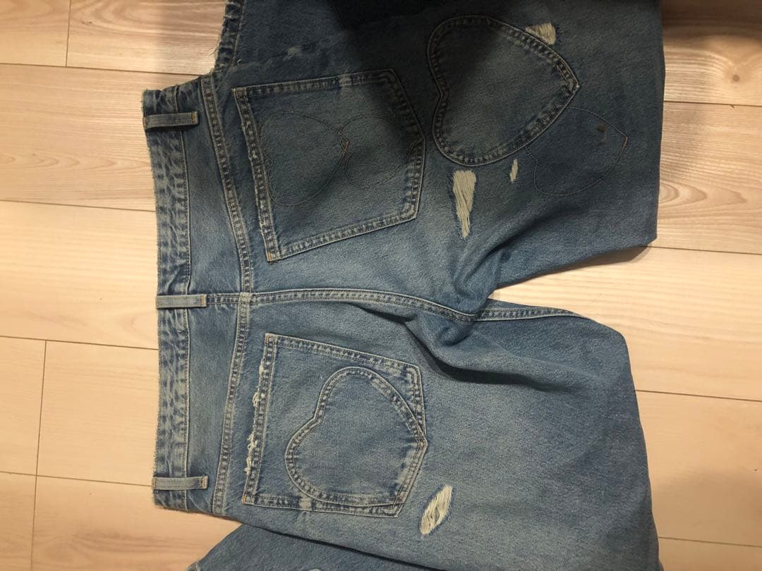 ZARA ハートモチーフボーイフレンドミッドライズデニム　40