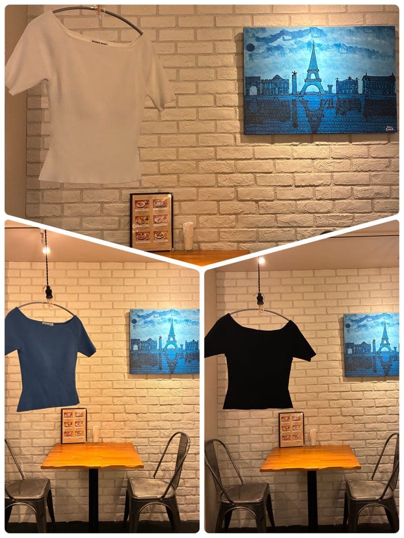 【NICENICE MOMENT】　新品同様　カップ付き半袖カットソー ブラック