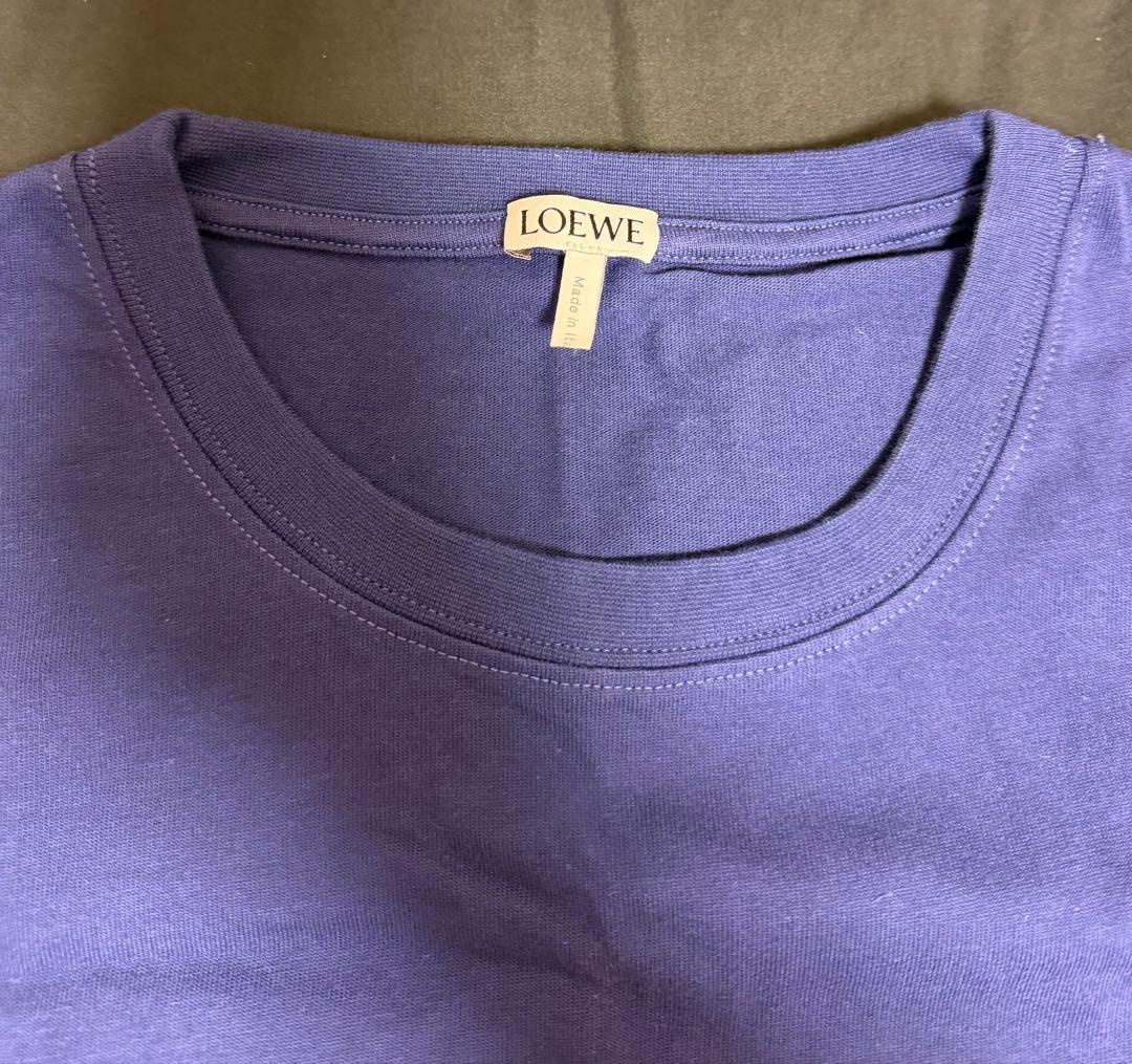LOEWE ネイビー 刺繍ロゴ Tシャツ