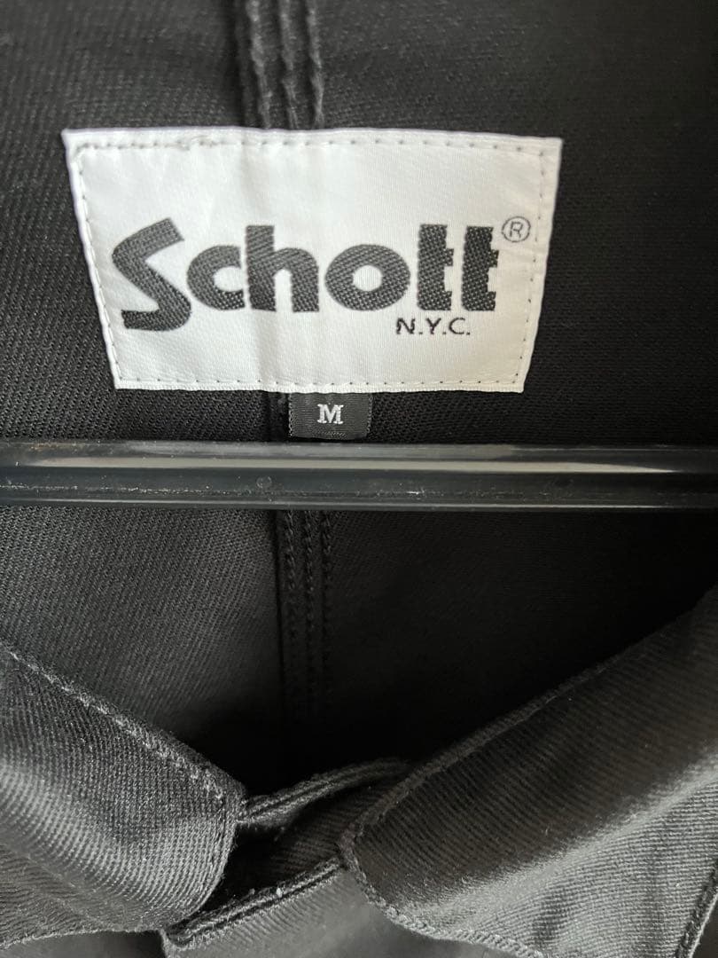 【美品】Schott ショット カバーオール ジャケット 黒 M