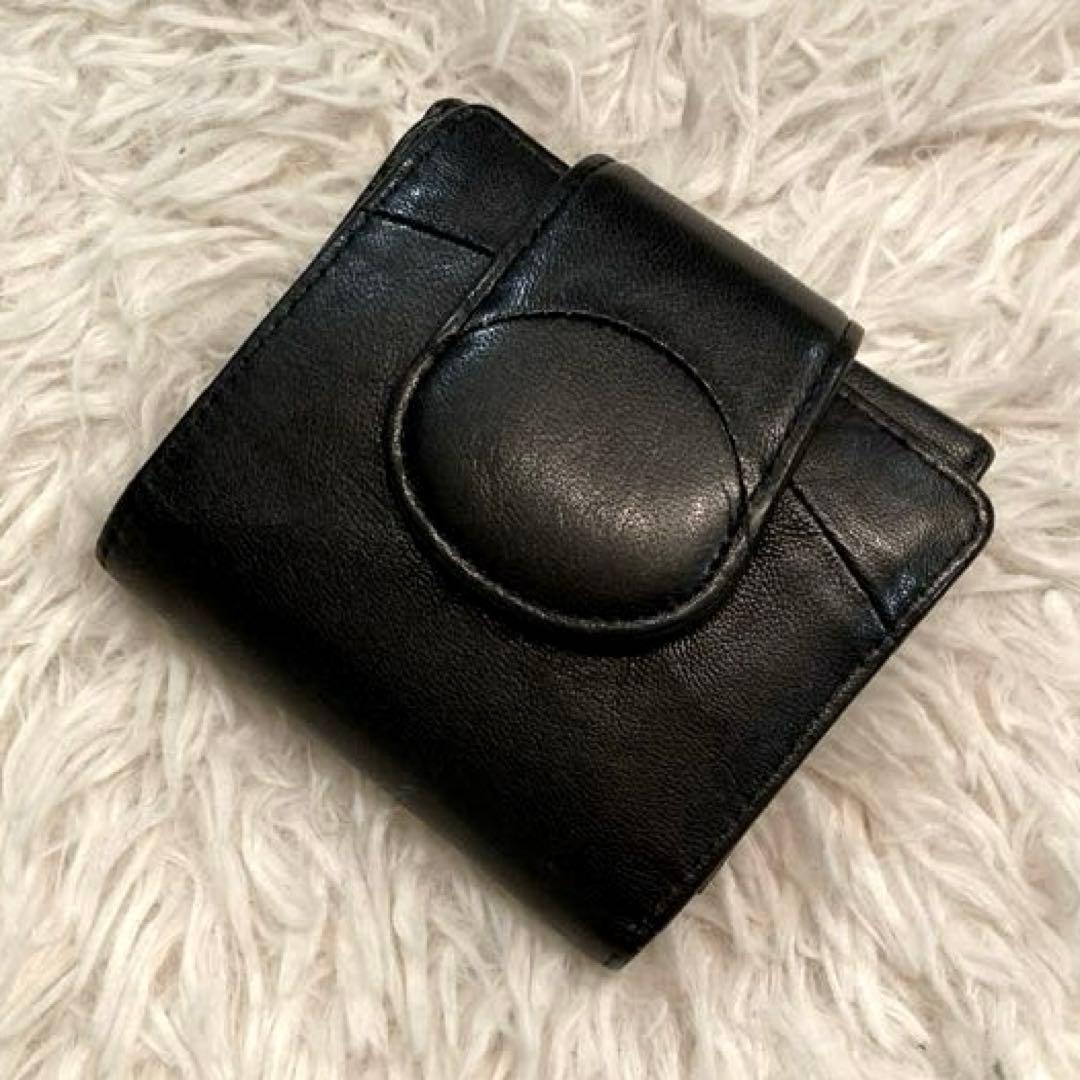 【美品】HIROKO HAYASHI ベファーナ　薄型二つ折り財布　黒