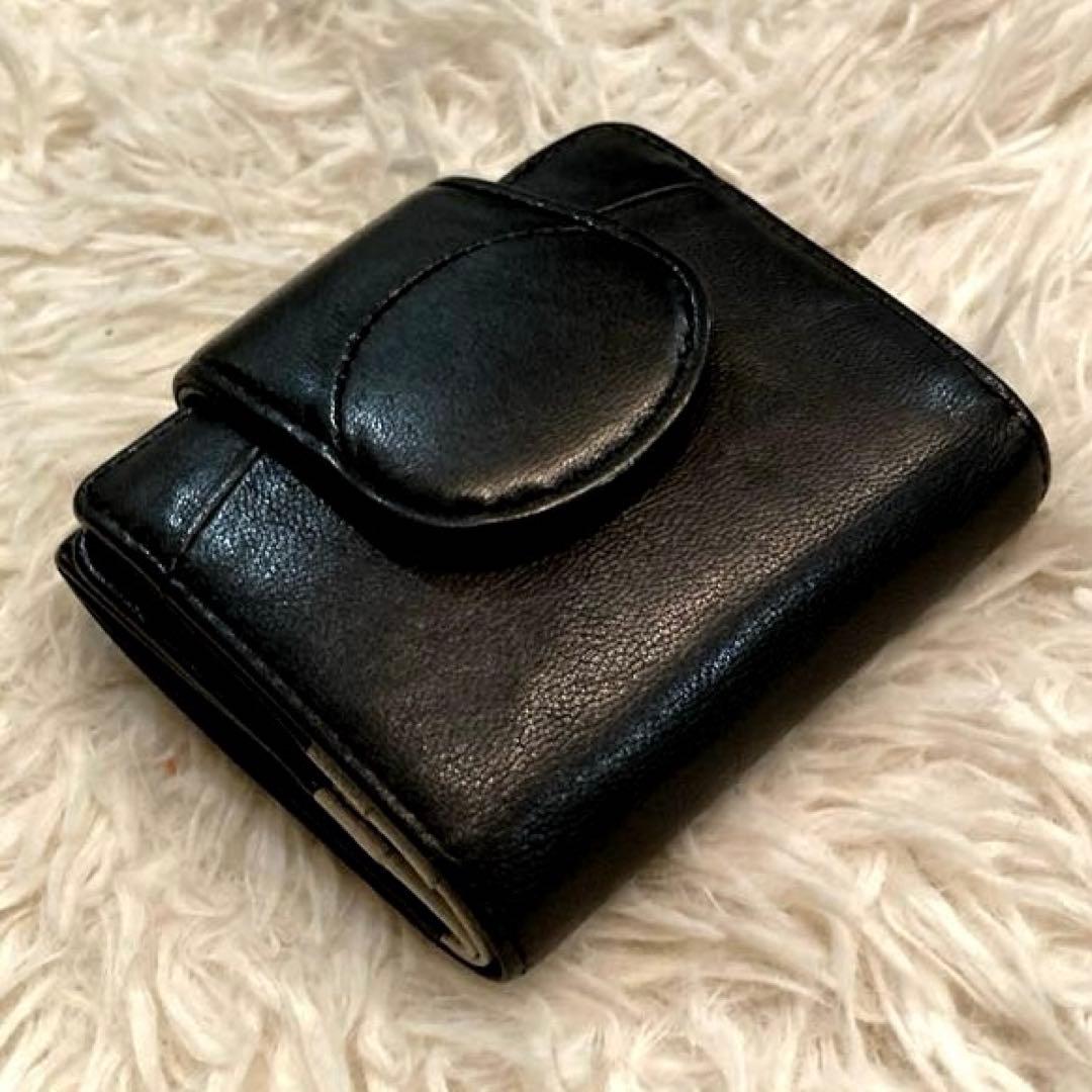 【美品】HIROKO HAYASHI ベファーナ　薄型二つ折り財布　黒