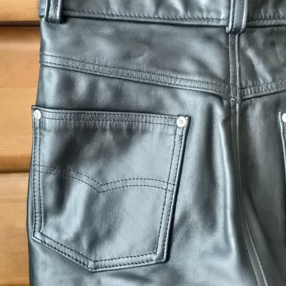 ショット Schott レザーパンツ USA製 30 黒 ブラック ライダー