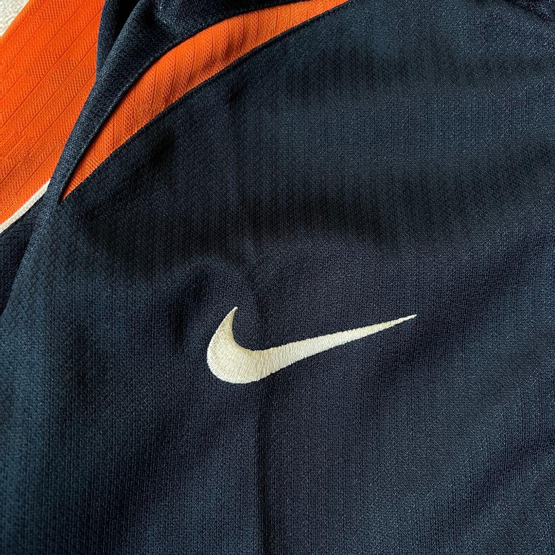 NIKE ナイキ XL ジャージ上下 セットアップ 紺ネイビー オレンジ 刺繍