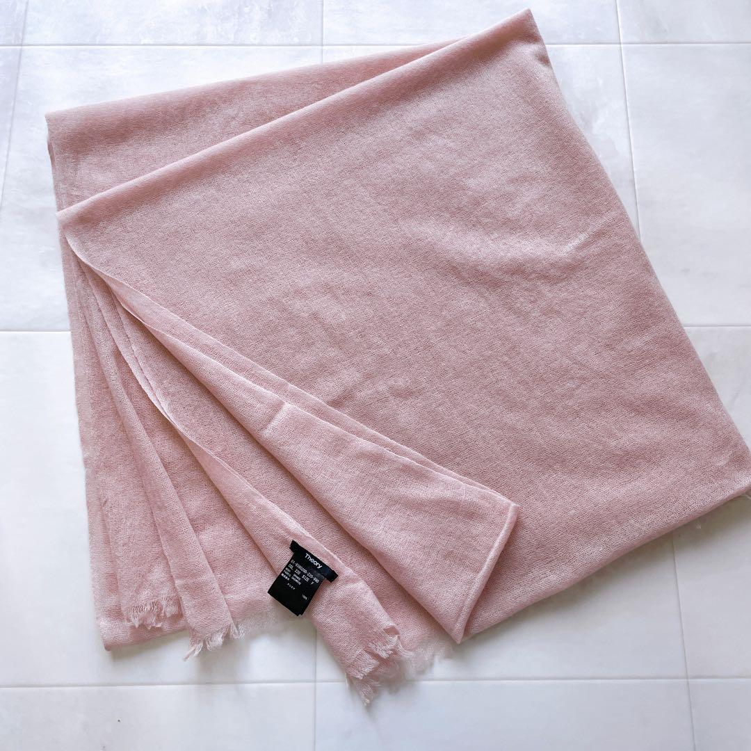 美品✨春カラーꕥ セオリー GRANDE ストール カシミヤ100% 大判