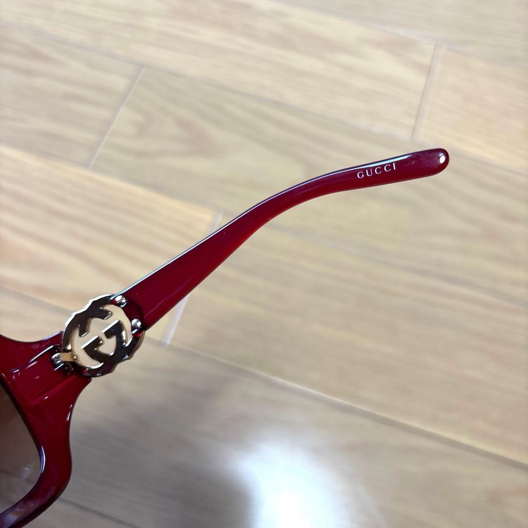 【美品】 GUCCI ラウンド サングラス　ワインレッド