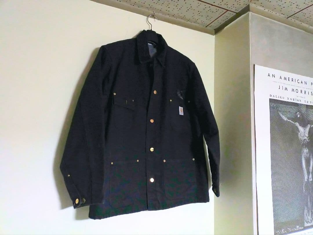 ❏Carhartt ミシガンチョアコート【黒】USED ❴企業モノ❵