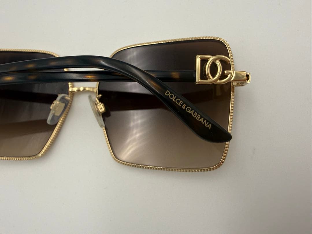 DOLCE&GABBANAサングラス ゴールドフレーム ブラウングラデーション