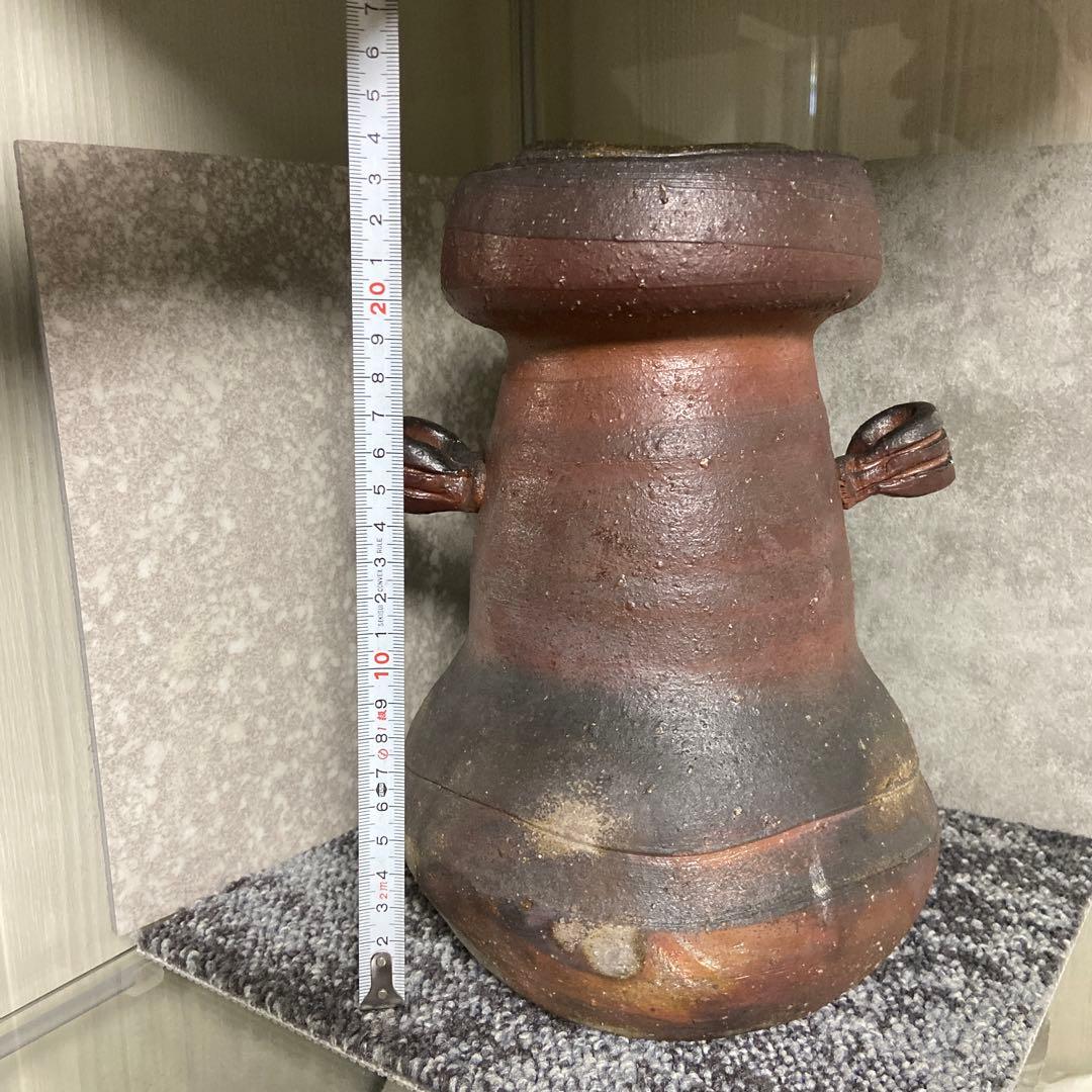 備前焼　斎藤隆　耳付花入　花器　花瓶　一輪挿し