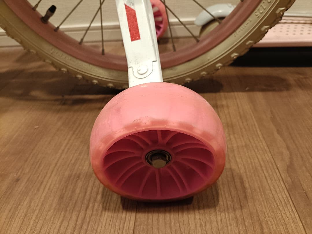 子供用自転車 水色 ピンクドット 引渡し限定