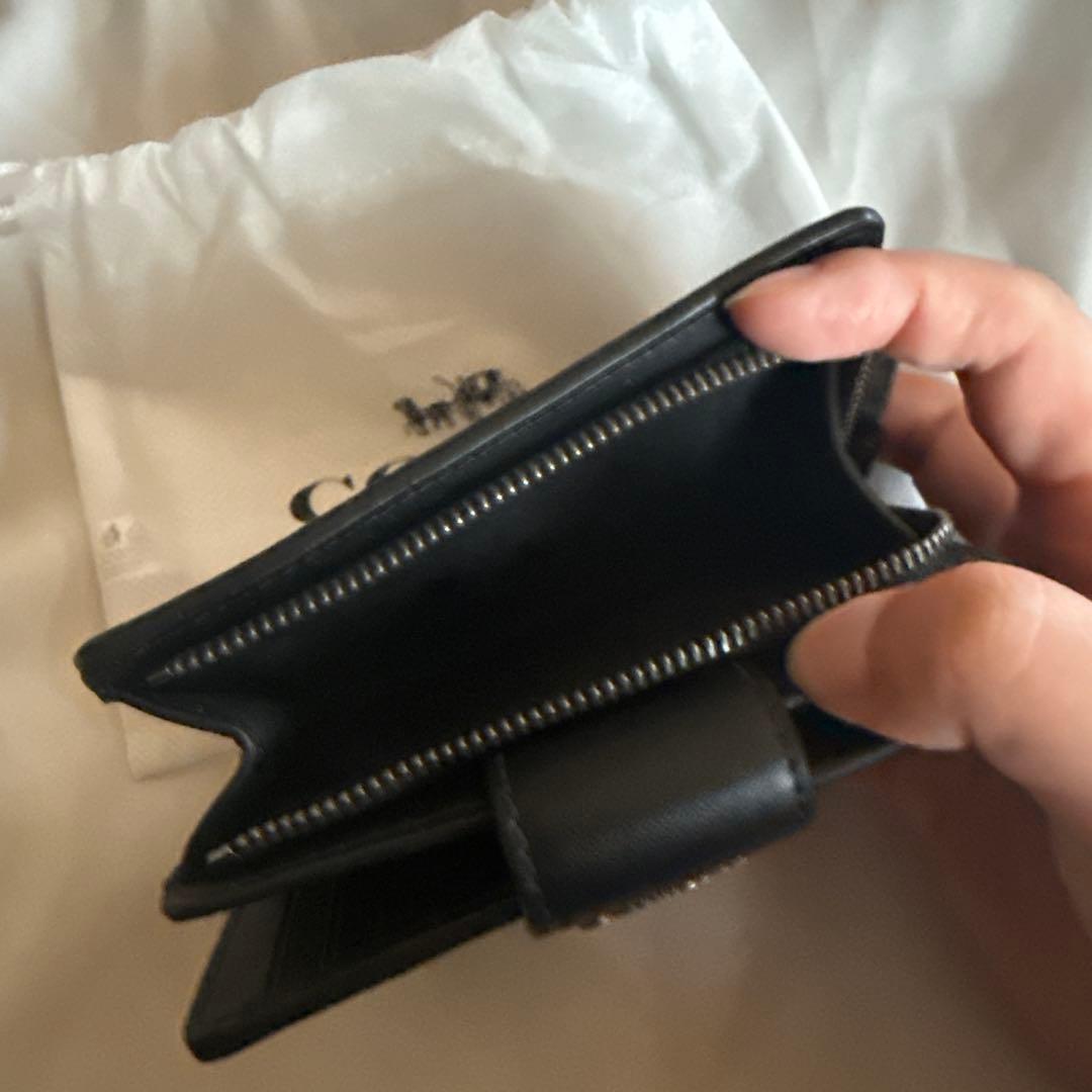 COACH 二つ折り財布 ブラック 保存袋付き※お値下げ中