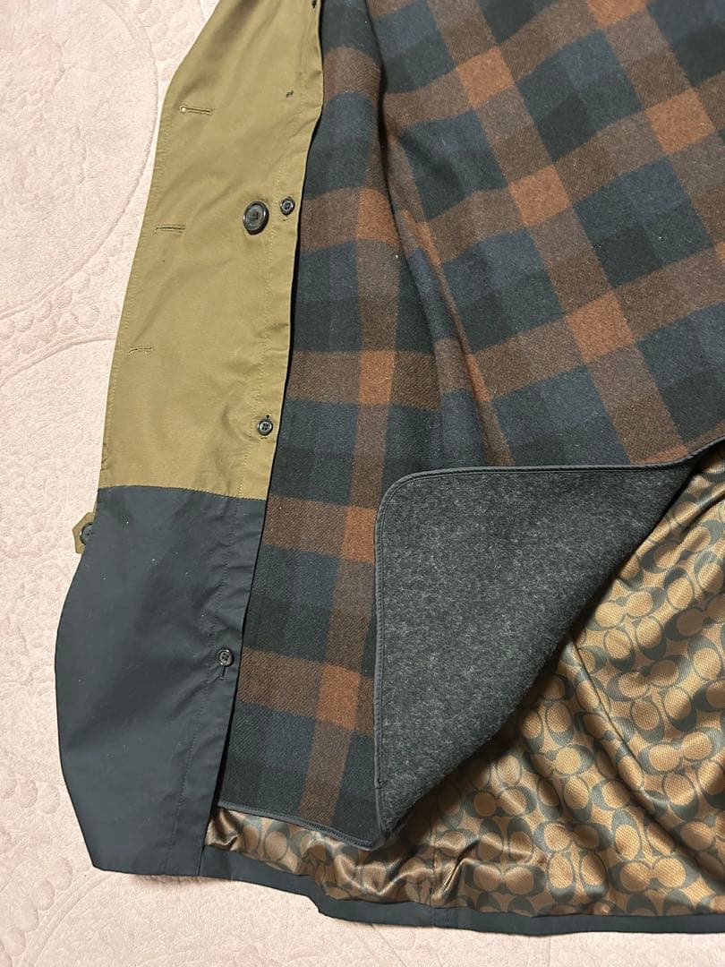 COACH カーキ M インナージャケット付き　トレンチコート