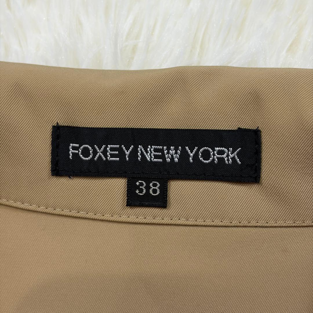 【美品】フォクシーニューヨーク ロング Aライン ノースリーブワンピース 38